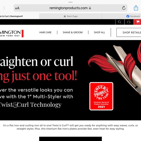 Remington Hair Straightener - Silver and Cream - Picture 2 of 3